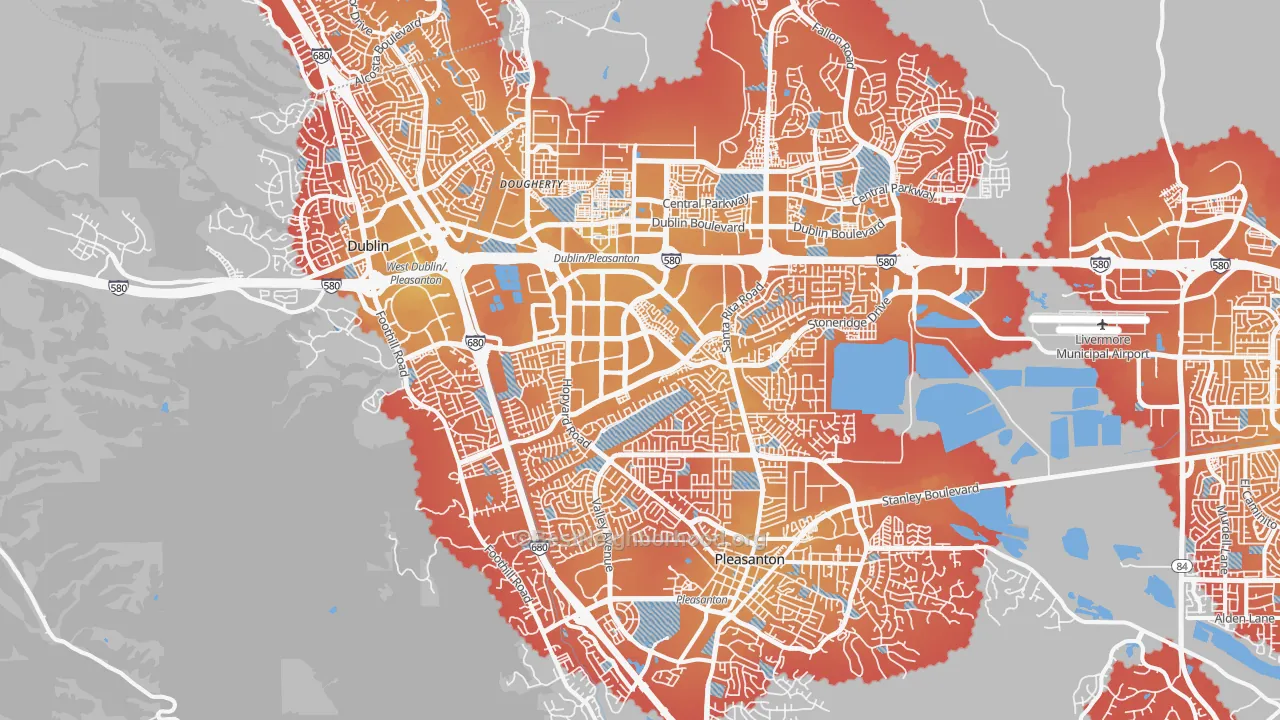 Transit Grade map of 94588, CA
