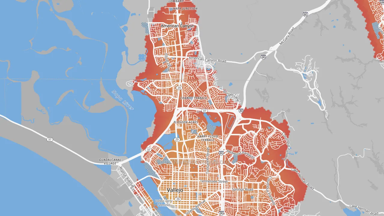 Transit Grade map of 94589, CA