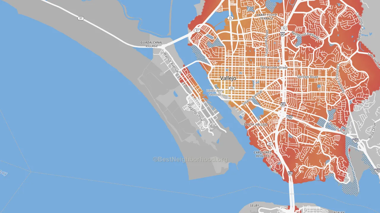 Transit Grade map of 94592, CA