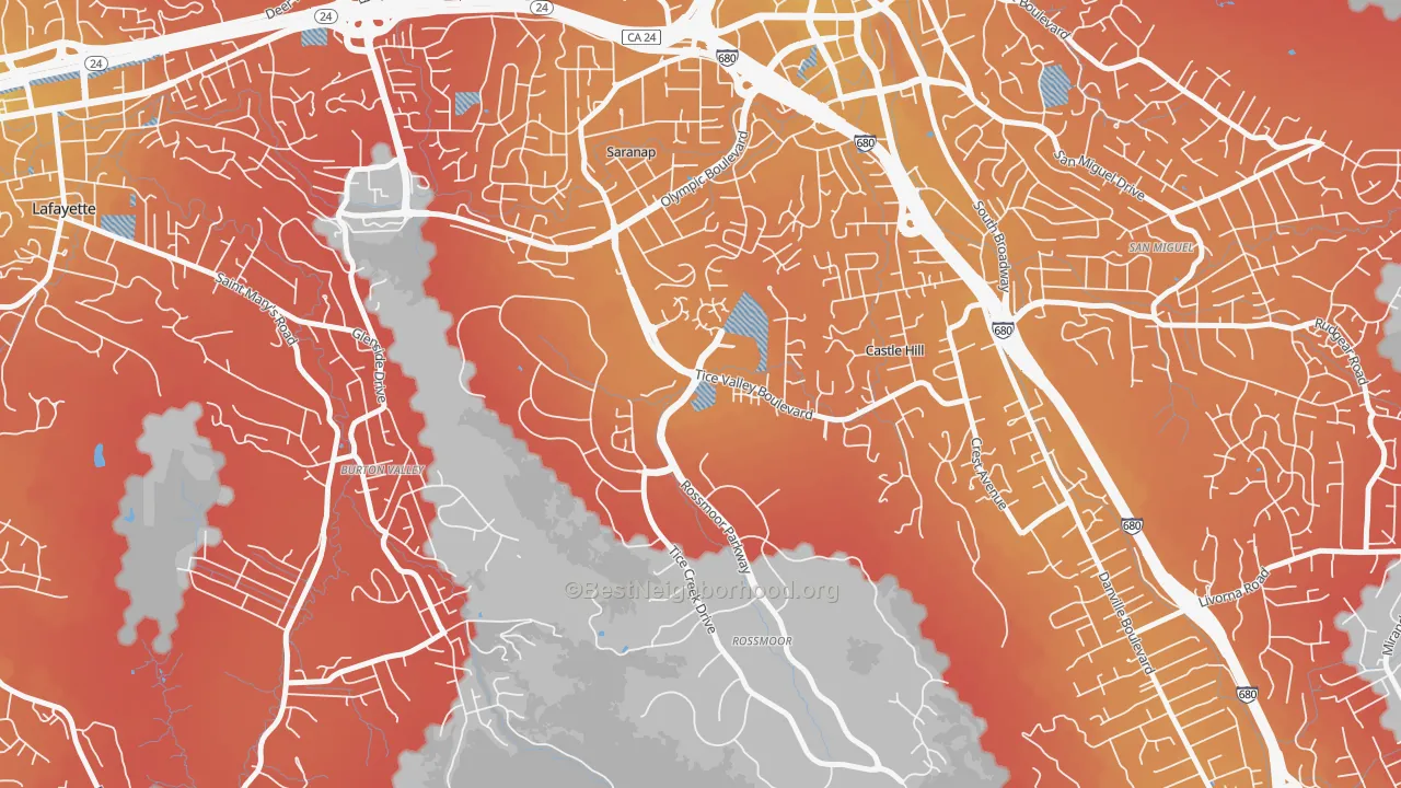 Transit Grade map of 94595, CA