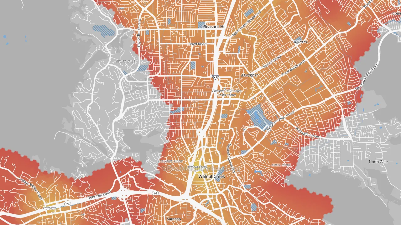 Transit Grade map of 94597, CA