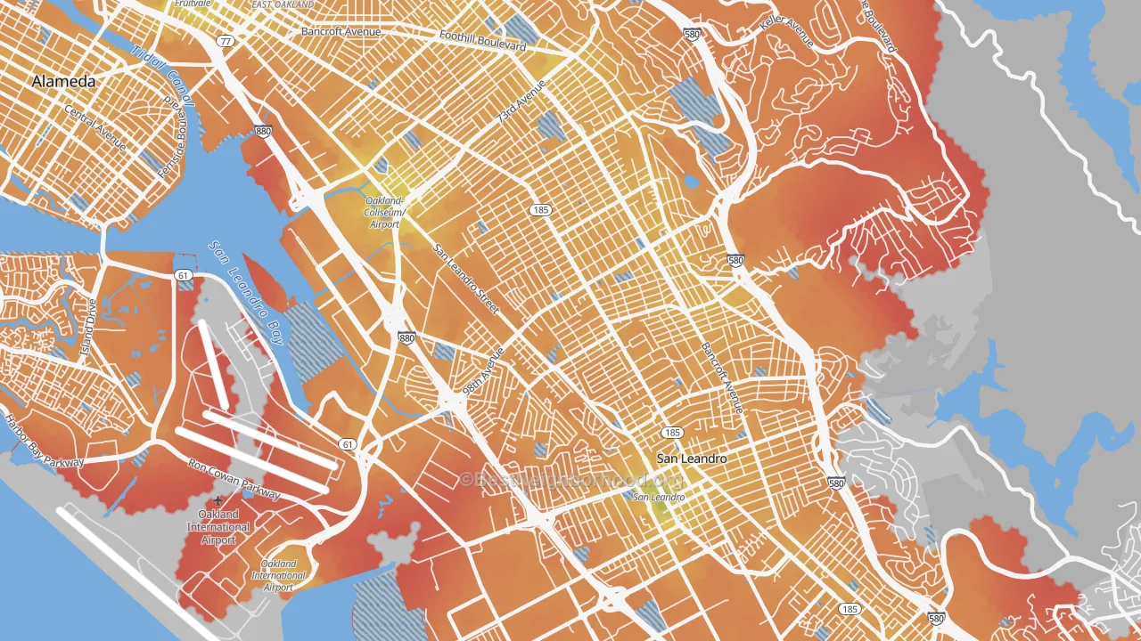 Transit Grade map of 94603, CA