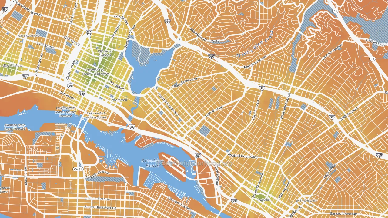 Transit Grade map of 94606, CA