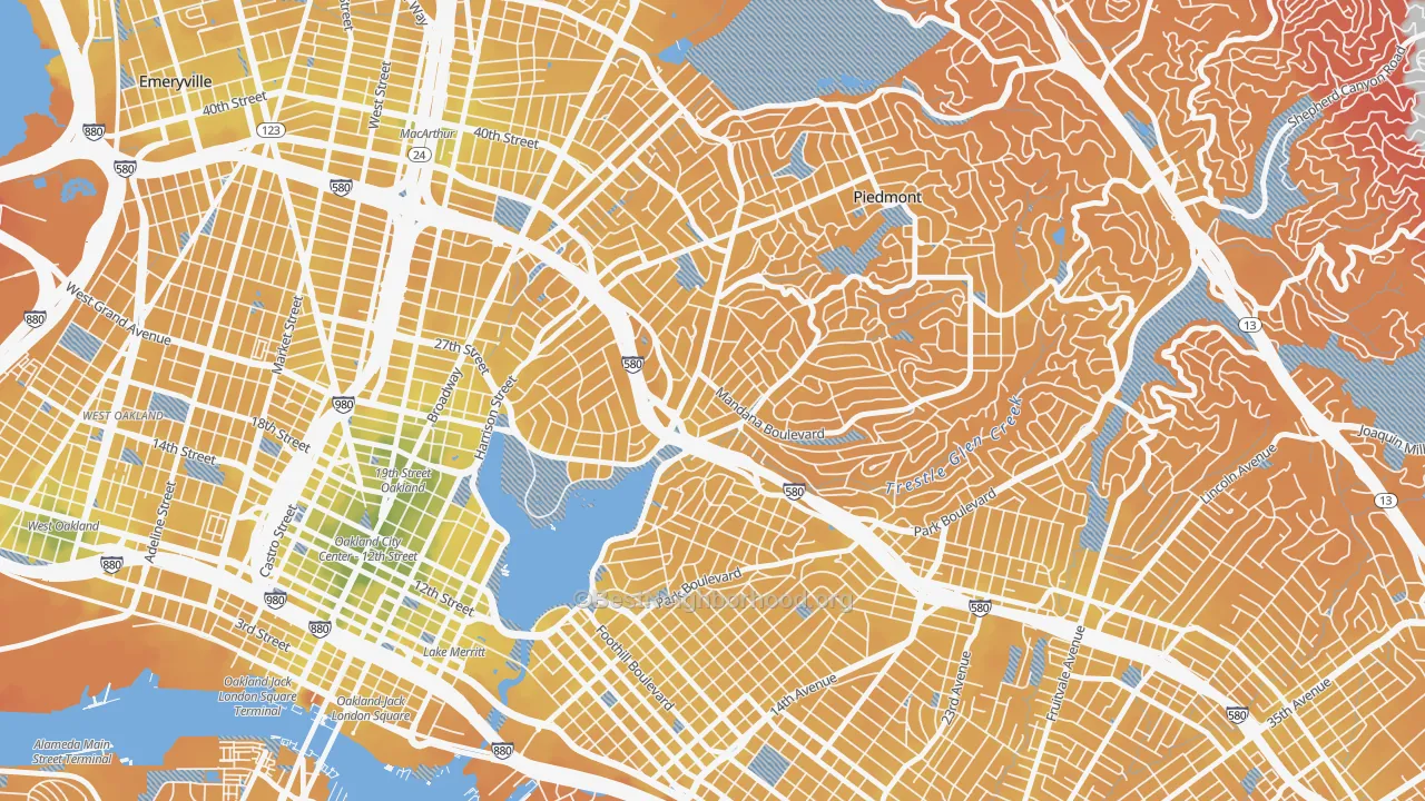 Transit Grade map of 94610, CA