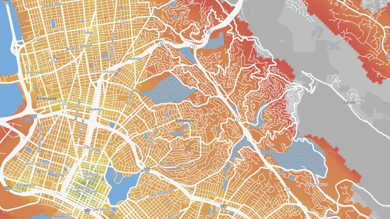 Transit Grade map of 94611, CA