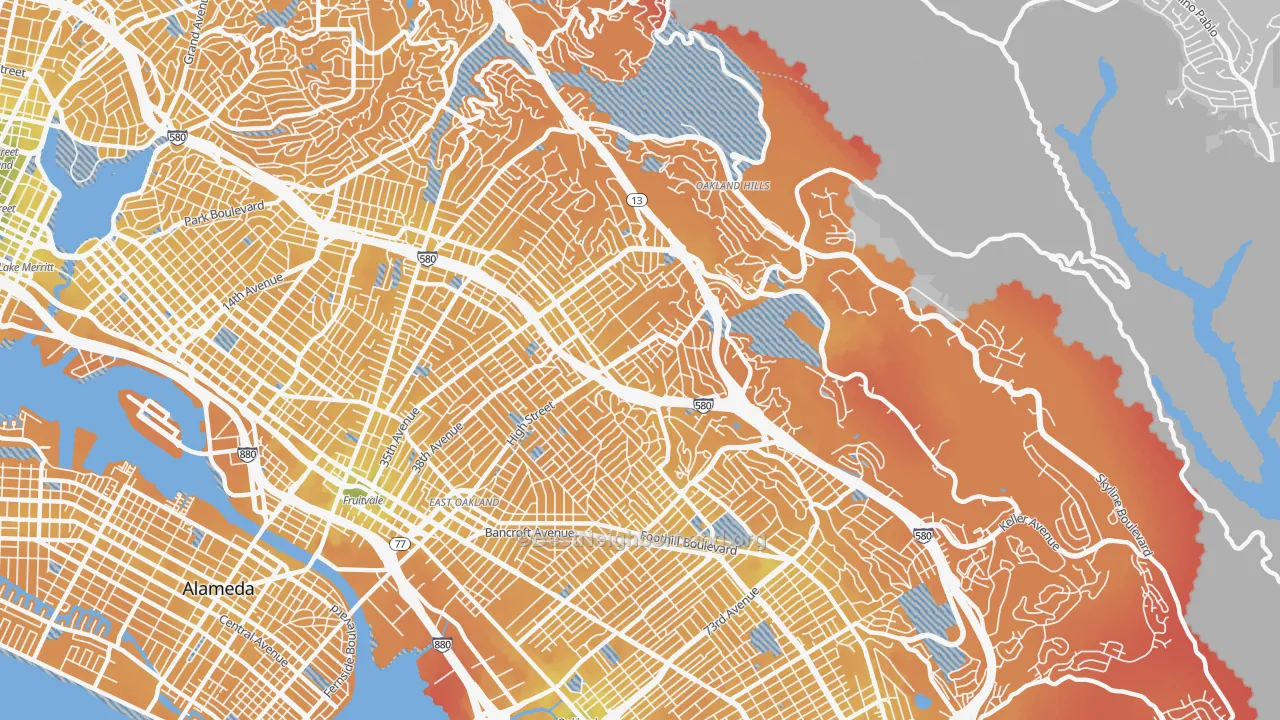 Transit Grade map of 94619, CA