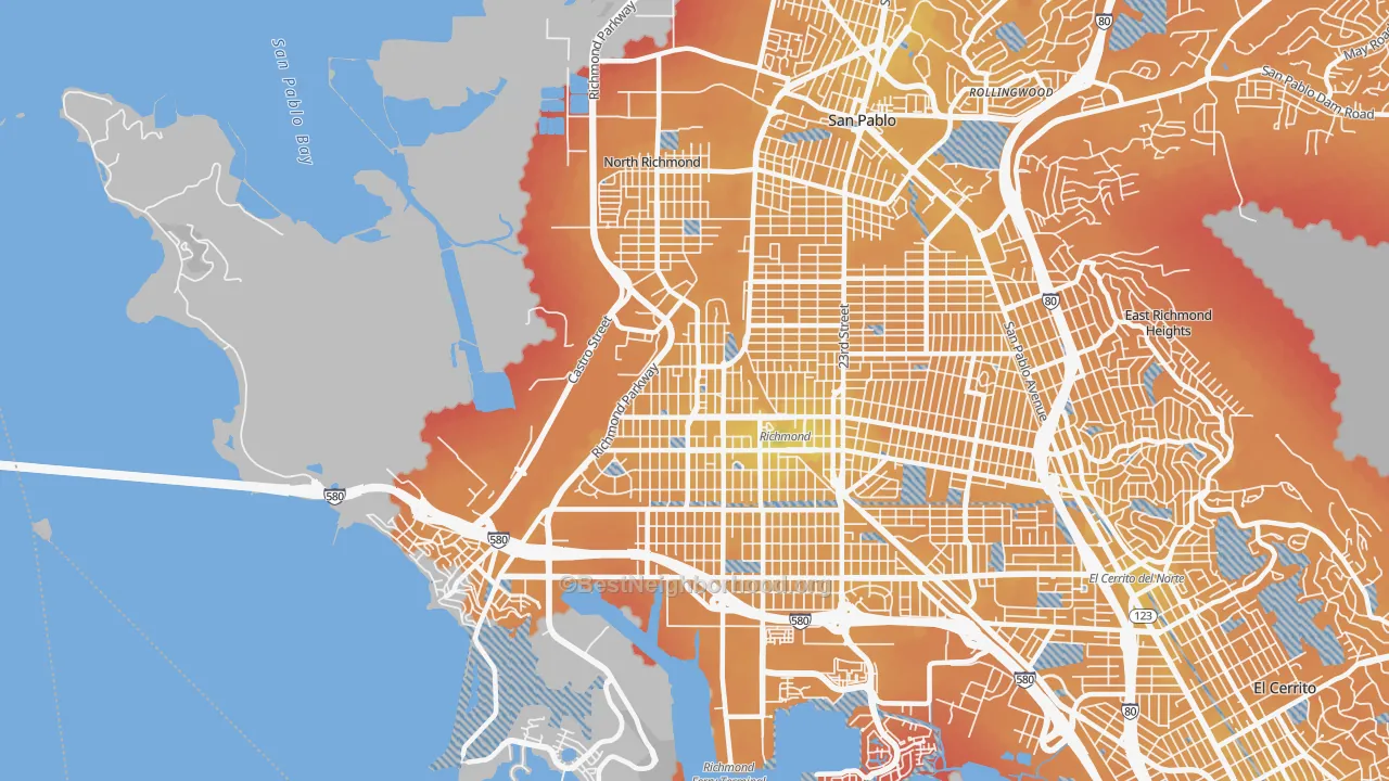 Transit Grade map of 94801, CA