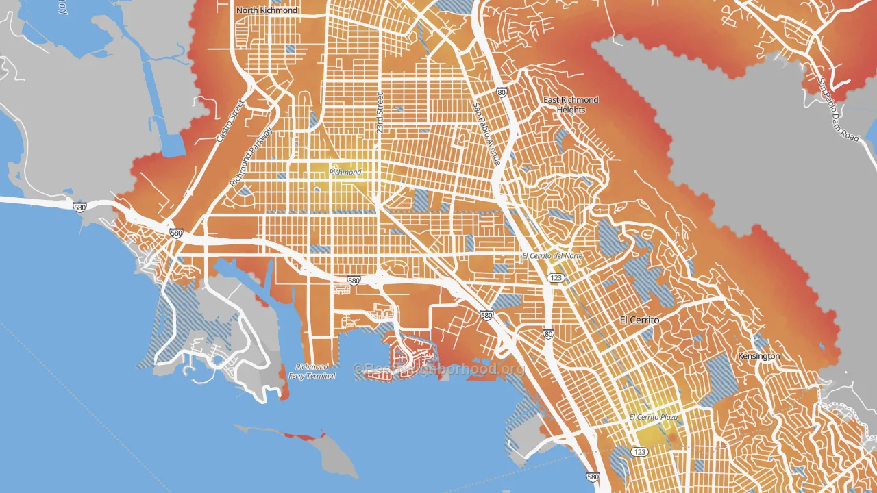 Transit Grade map of 94804, CA