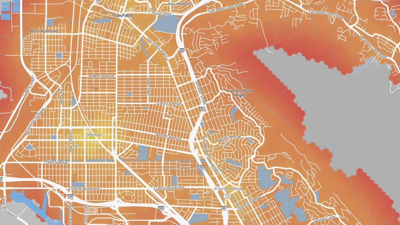 Transit Grade map of 94805, CA