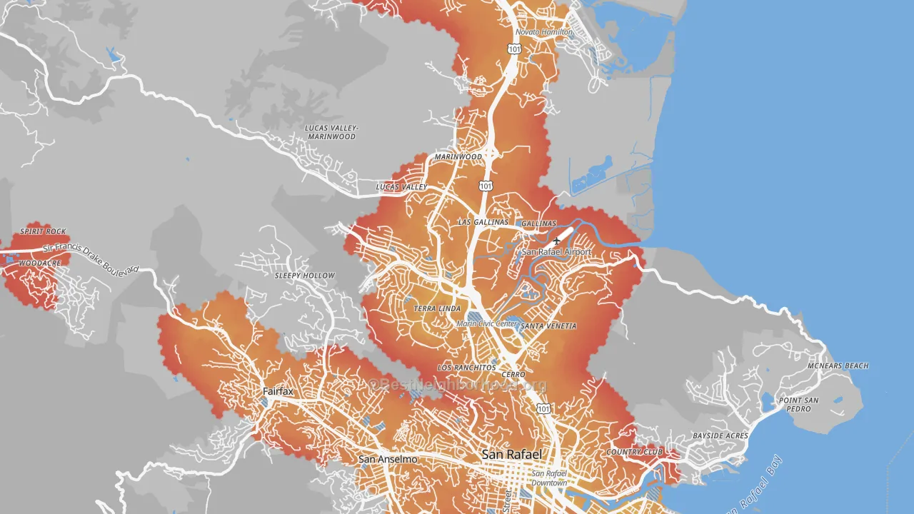 Transit Grade map of 94903, CA