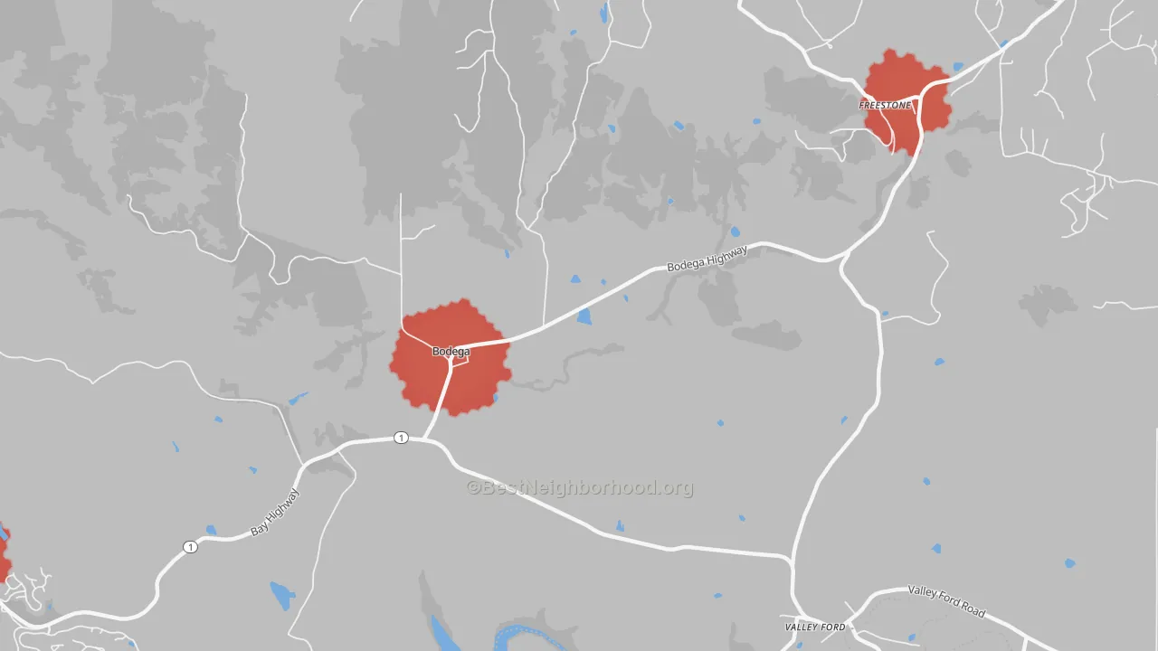 Transit Grade map of 94922, CA