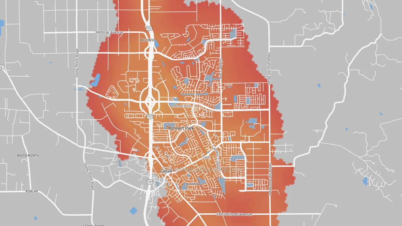 Transit Grade map of 94928, CA