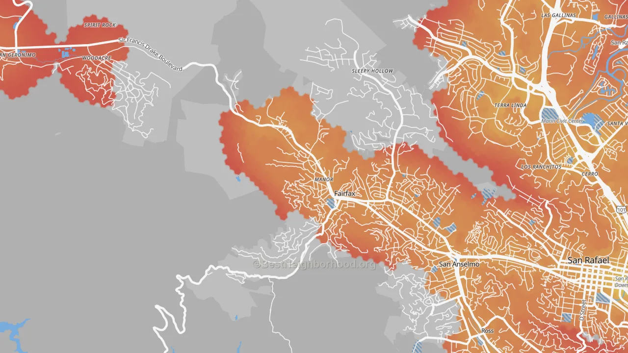 Transit Grade map of 94930, CA