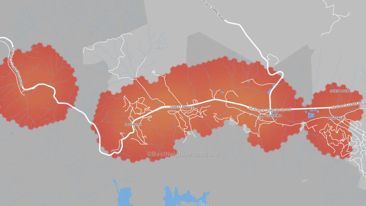 Transit Grade map of 94933, CA