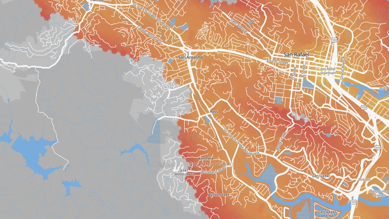 Transit Grade map of 94957, CA