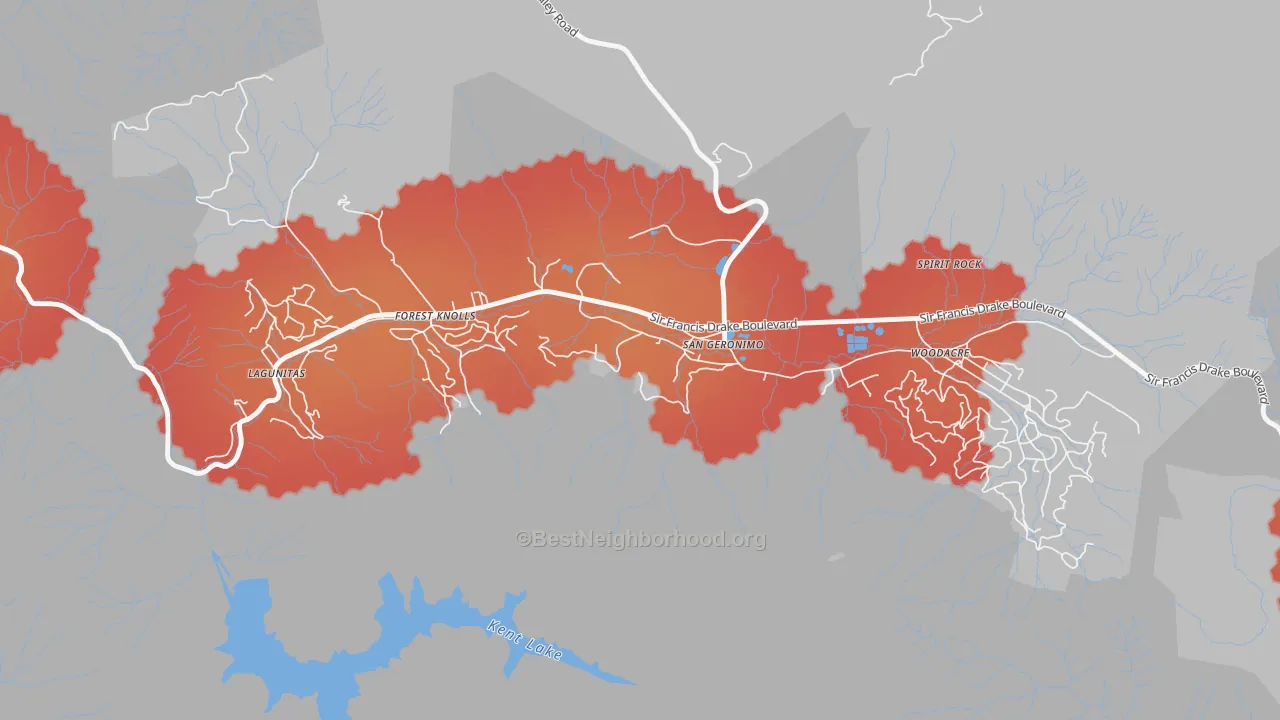Transit Grade map of 94963, CA