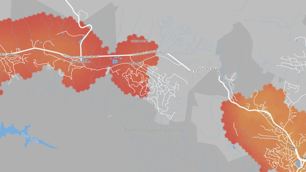 Transit Grade map of 94973, CA