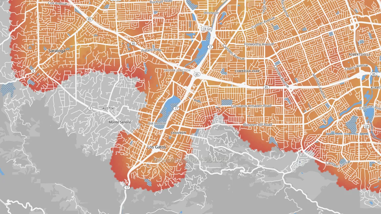 Transit Grade map of 95032, CA