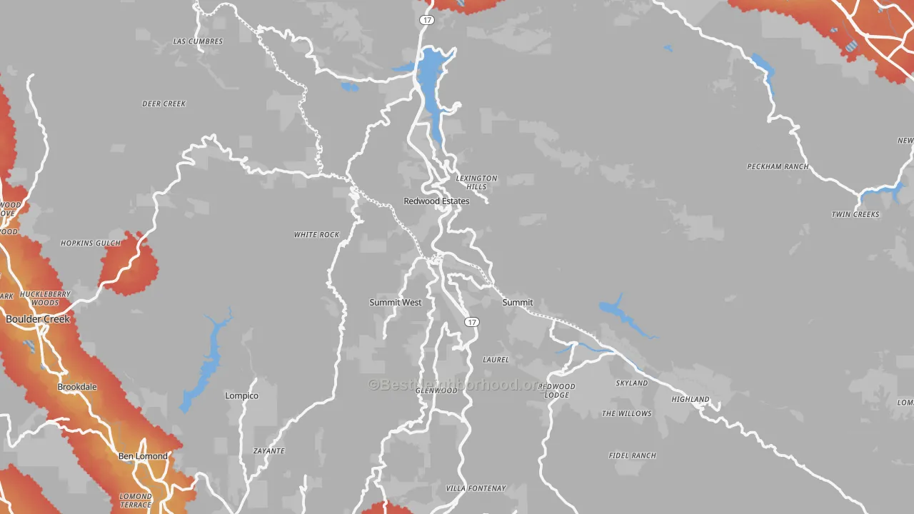 Transit Grade map of 95033, CA