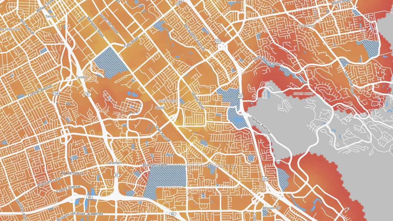 Transit Grade map of 95111, CA