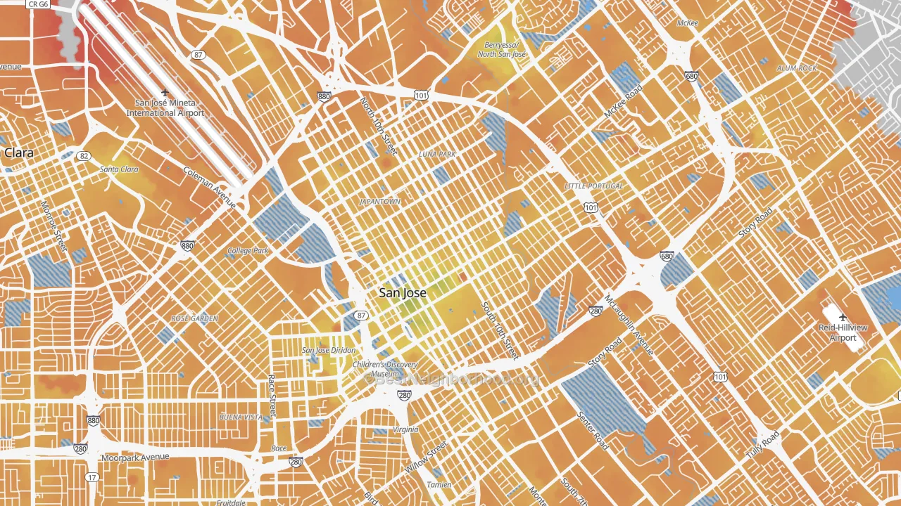 Transit Grade map of 95112, CA