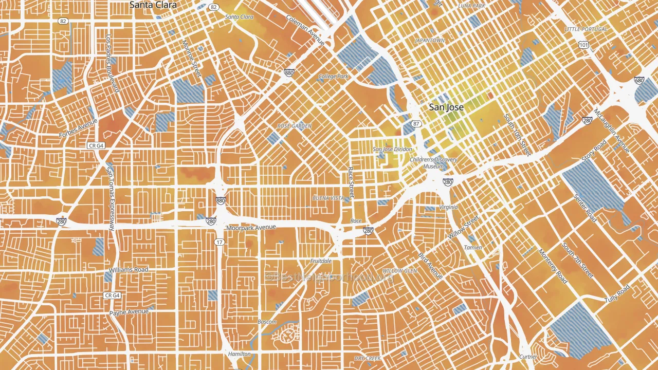 Transit Grade map of 95126, CA