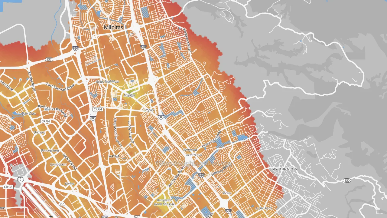 Transit Grade map of 95132, CA