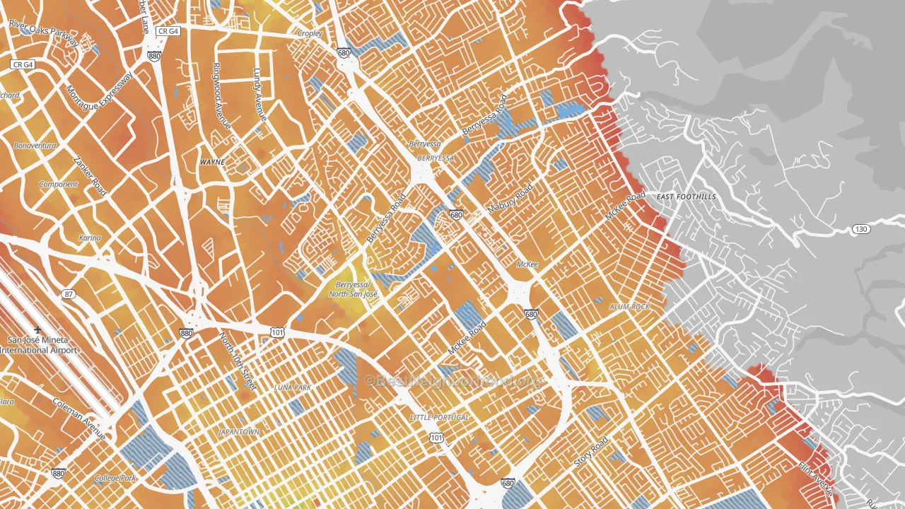 Transit Grade map of 95133, CA