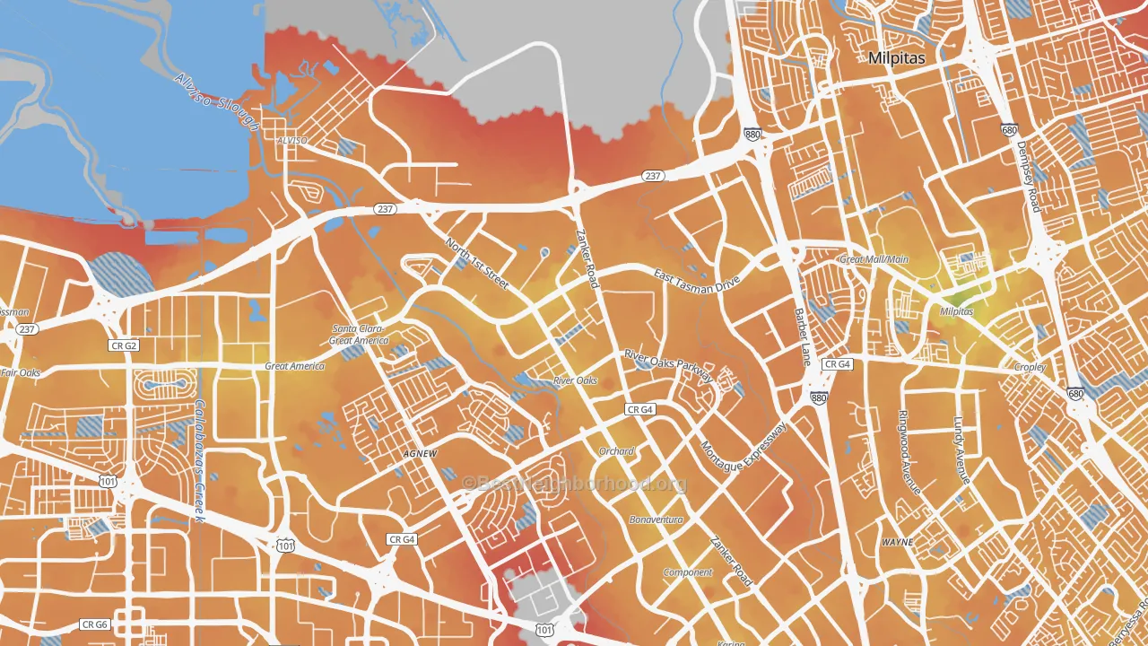 Transit Grade map of 95134, CA
