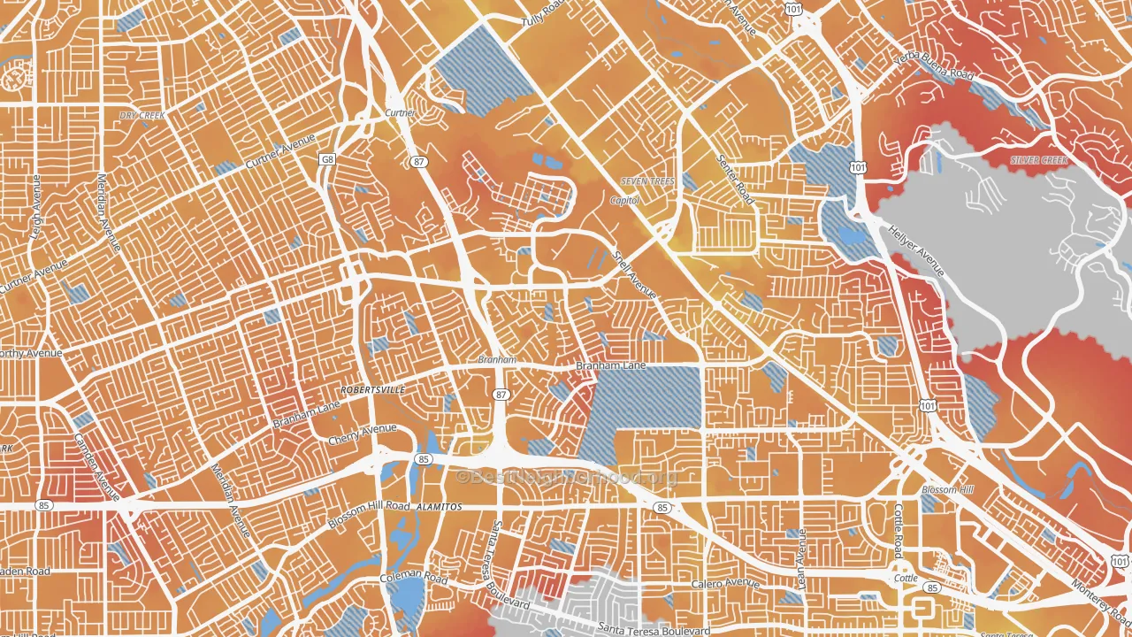 Transit Grade map of 95136, CA