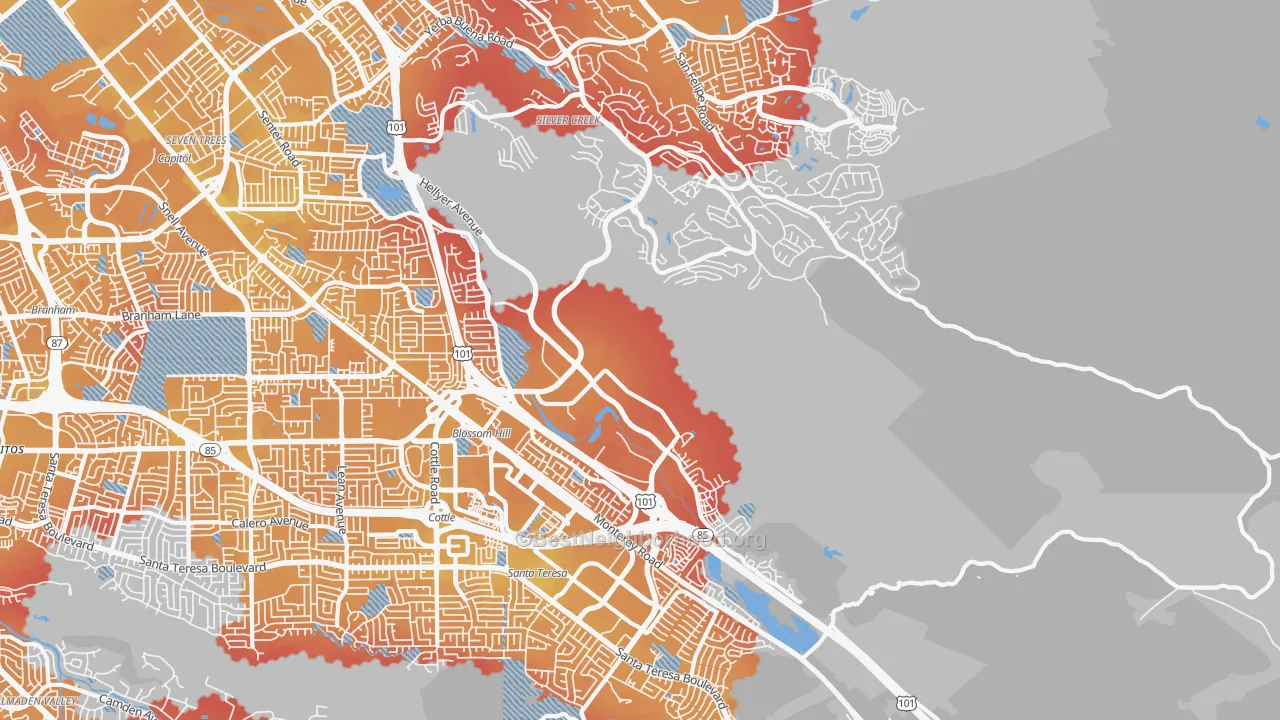 Transit Grade map of 95138, CA