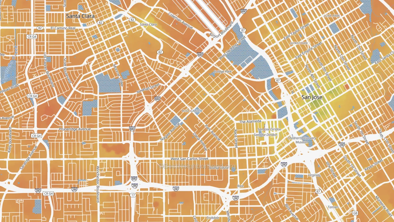 Transit Grade map of 95191, CA