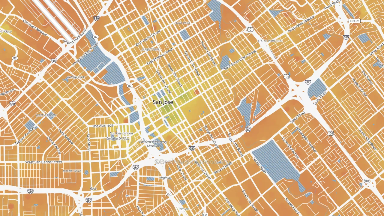 Transit Grade map of 95192, CA