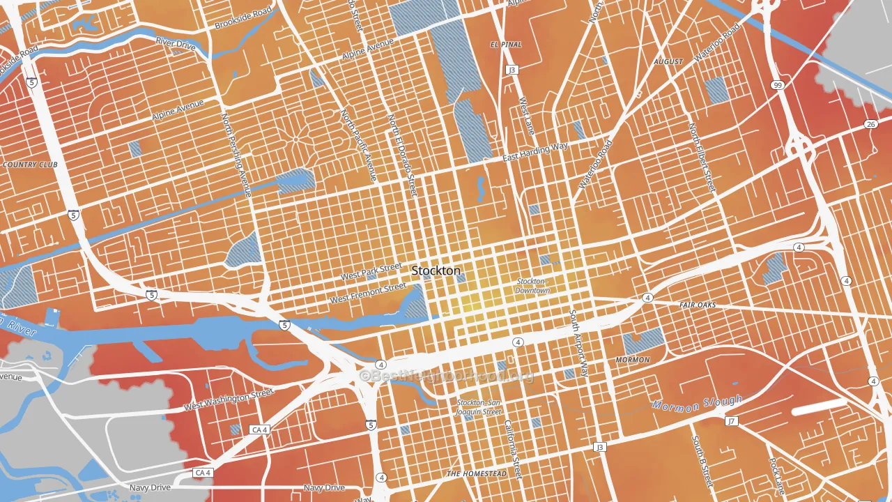 Transit Grade map of 95202, CA