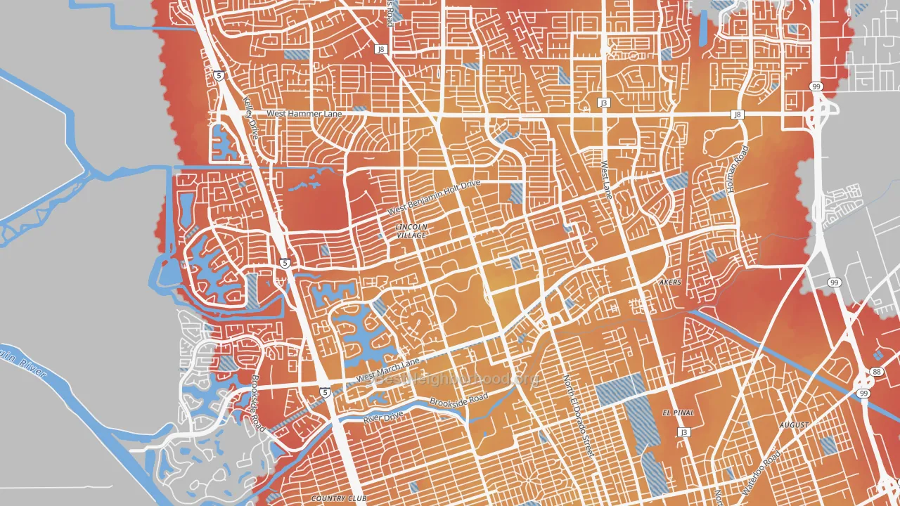 Transit Grade map of 95207, CA