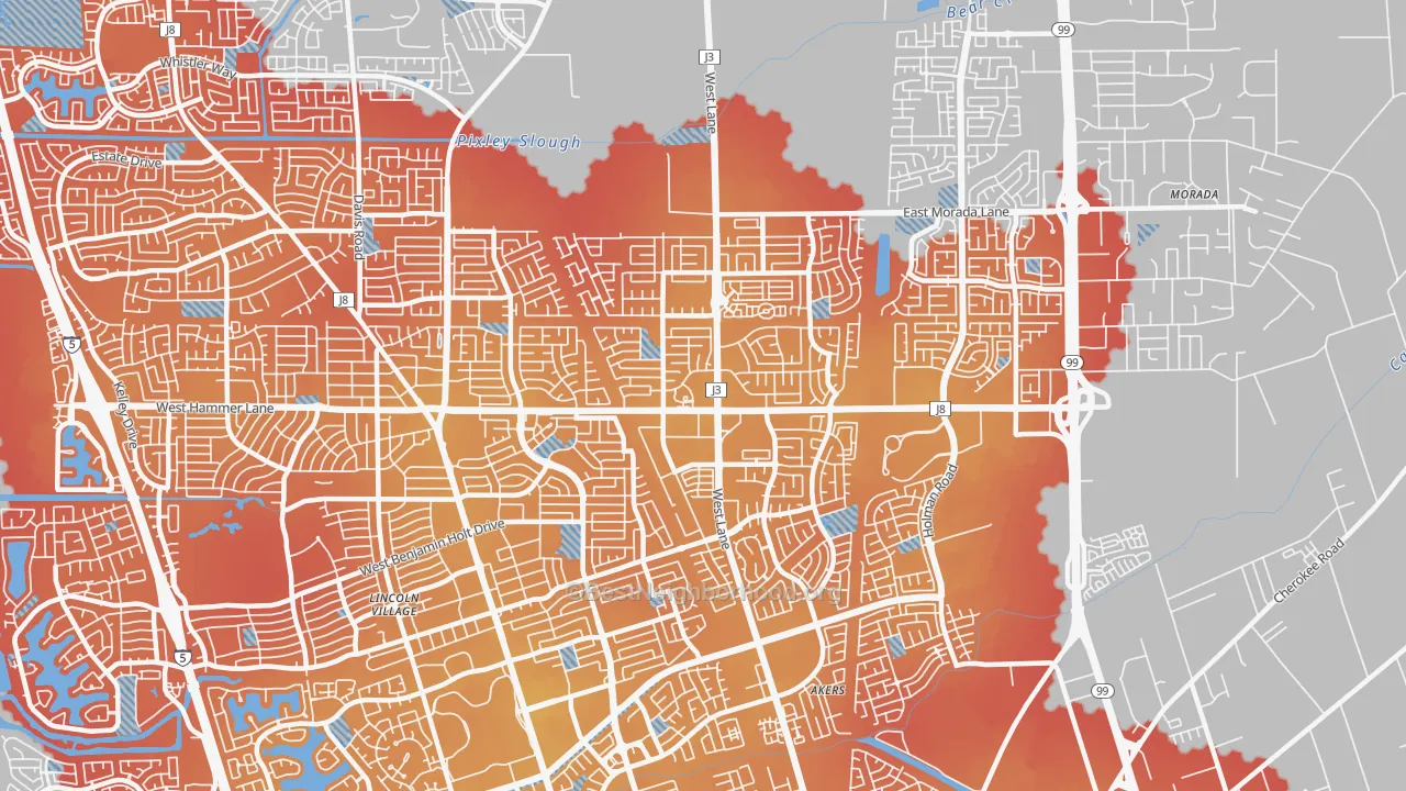 Transit Grade map of 95210, CA