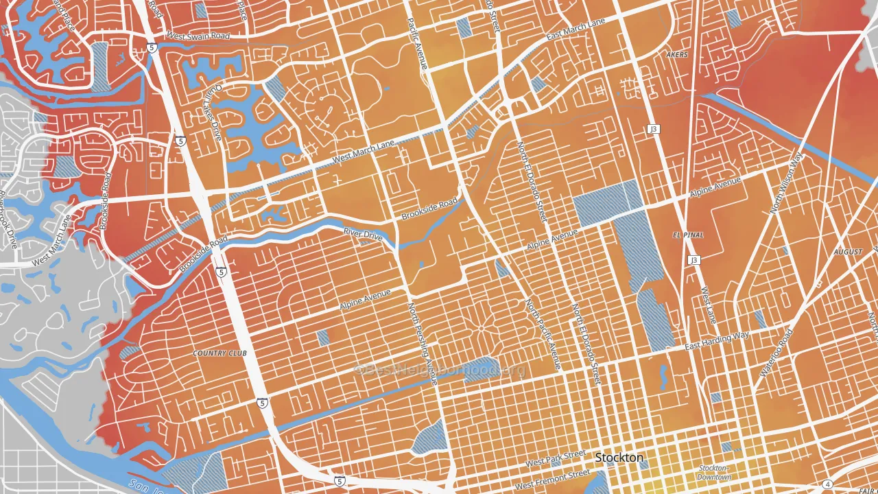 Transit Grade map of 95211, CA