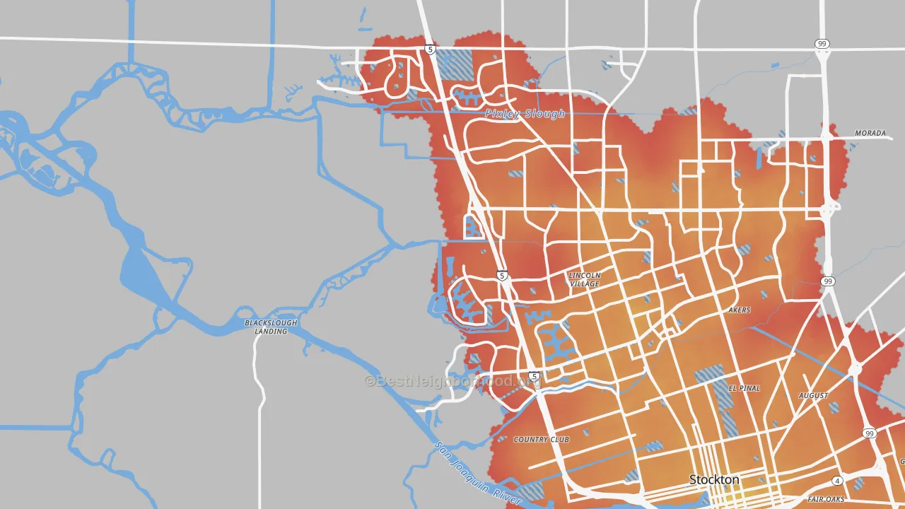 Transit Grade map of 95219, CA