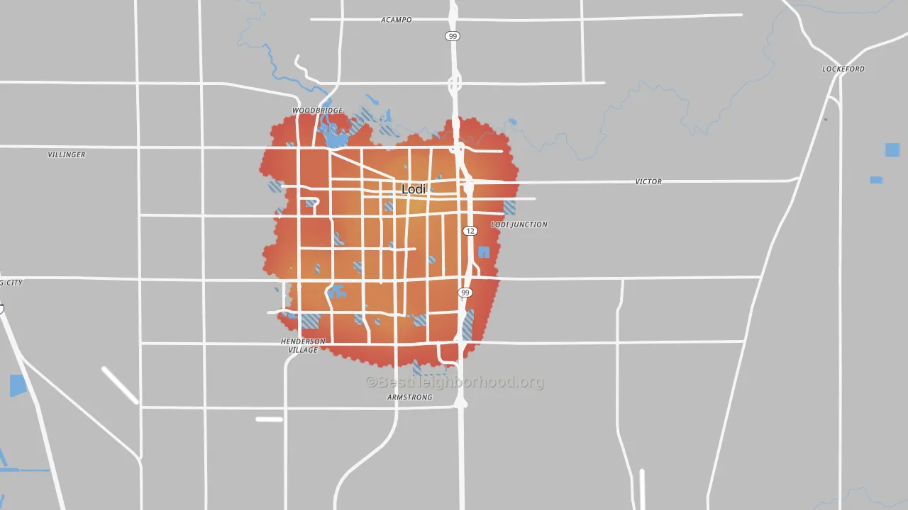 Transit Grade map of 95240, CA