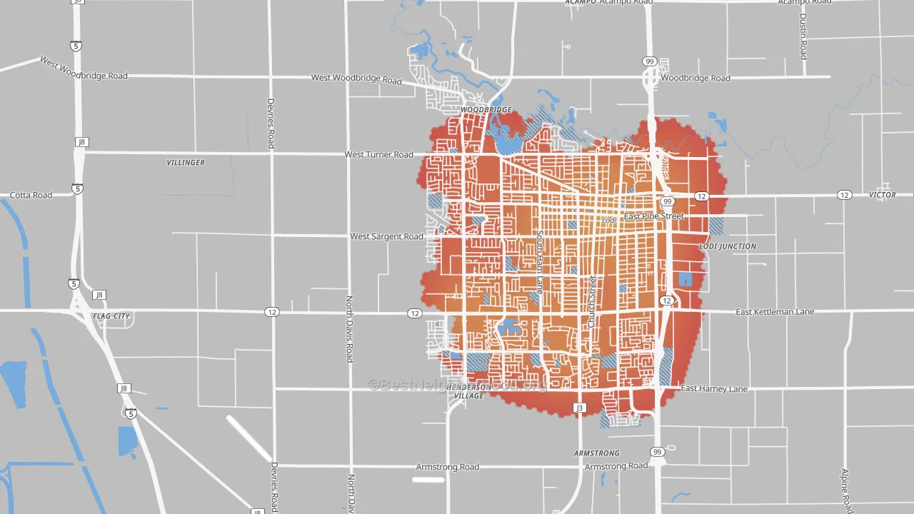 Transit Grade map of 95242, CA