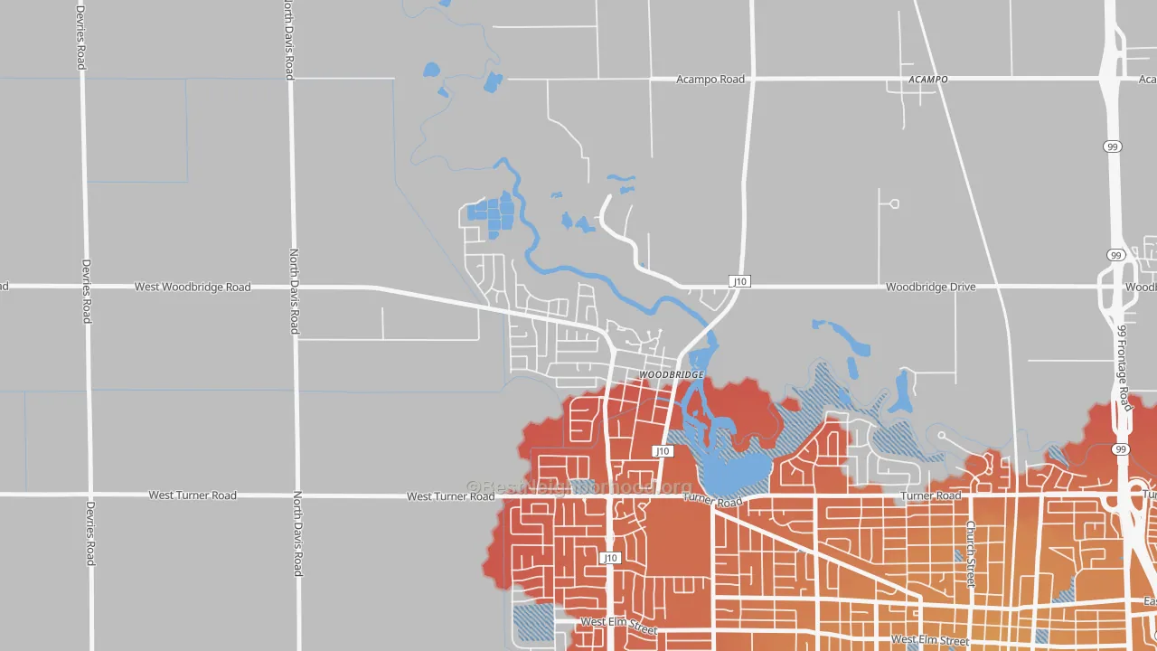 Transit Grade map of 95258, CA