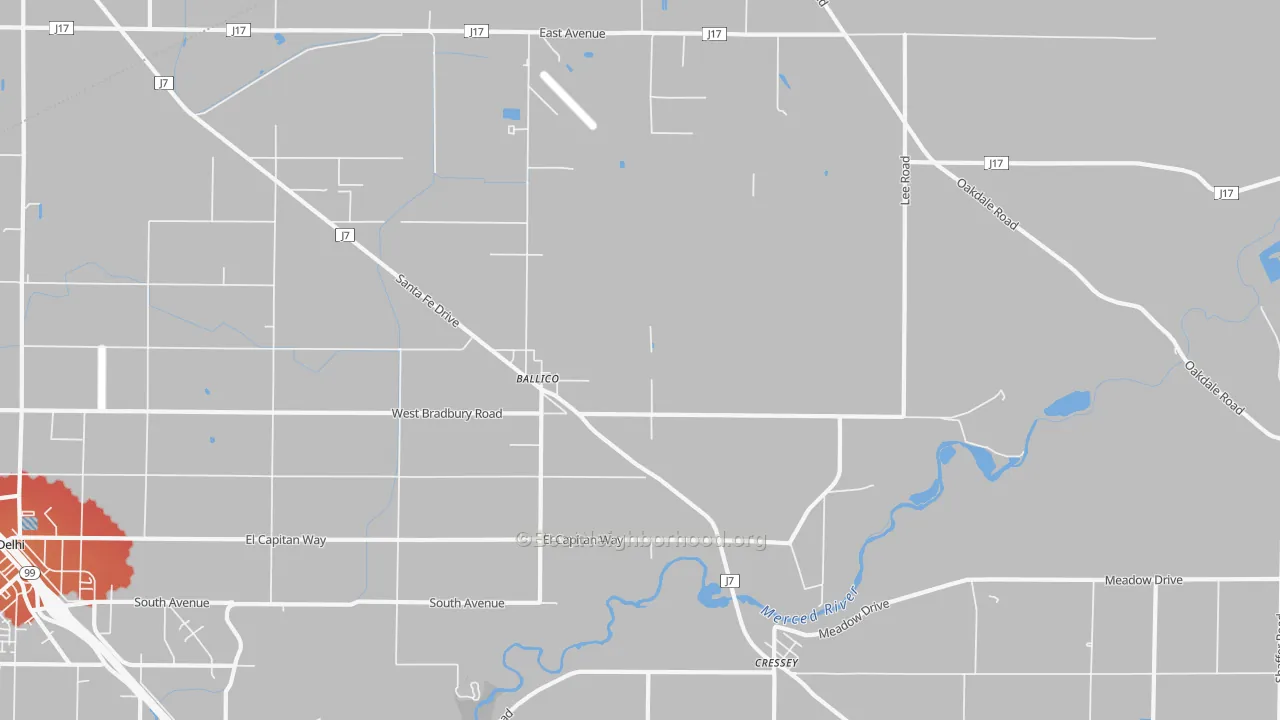Transit Grade map of 95303, CA