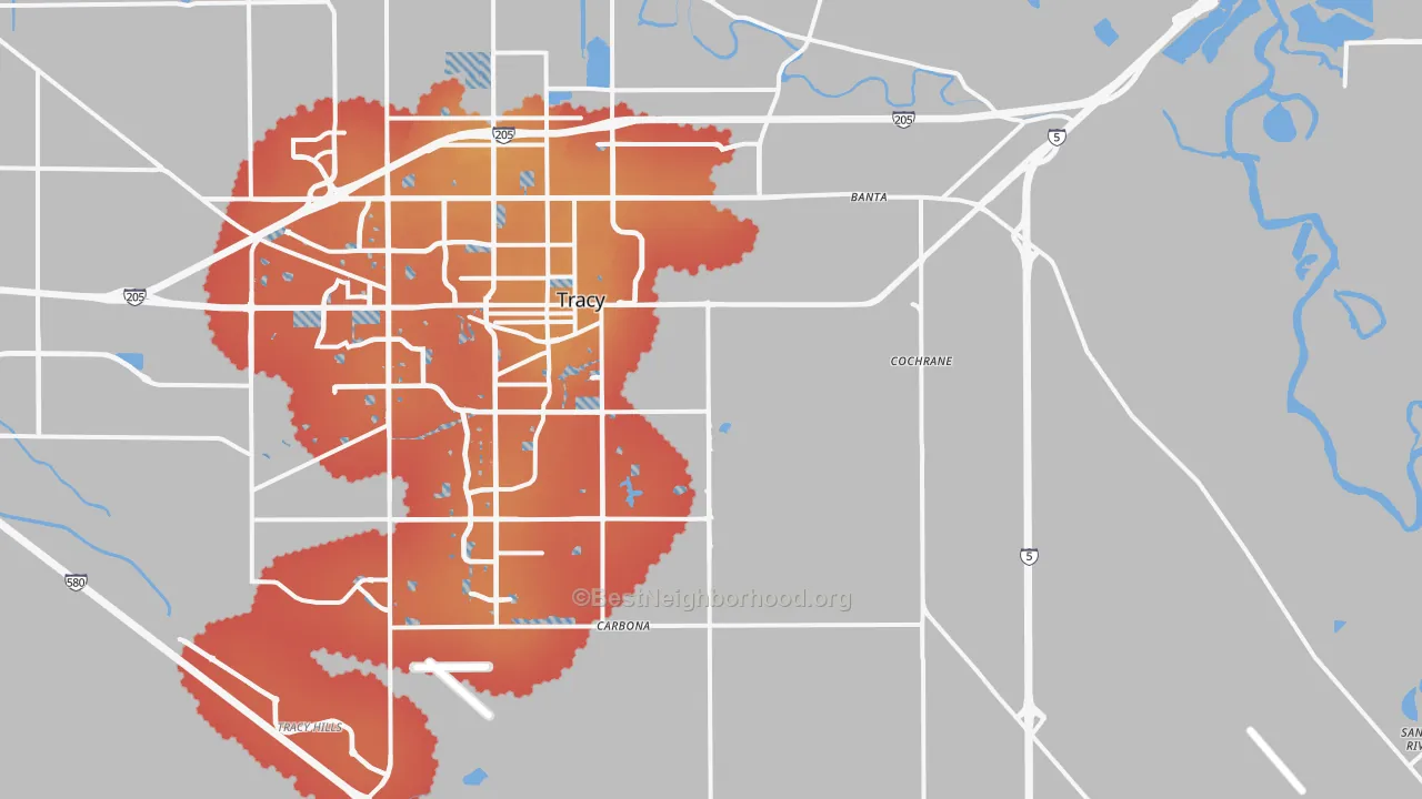 Transit Grade map of 95304, CA