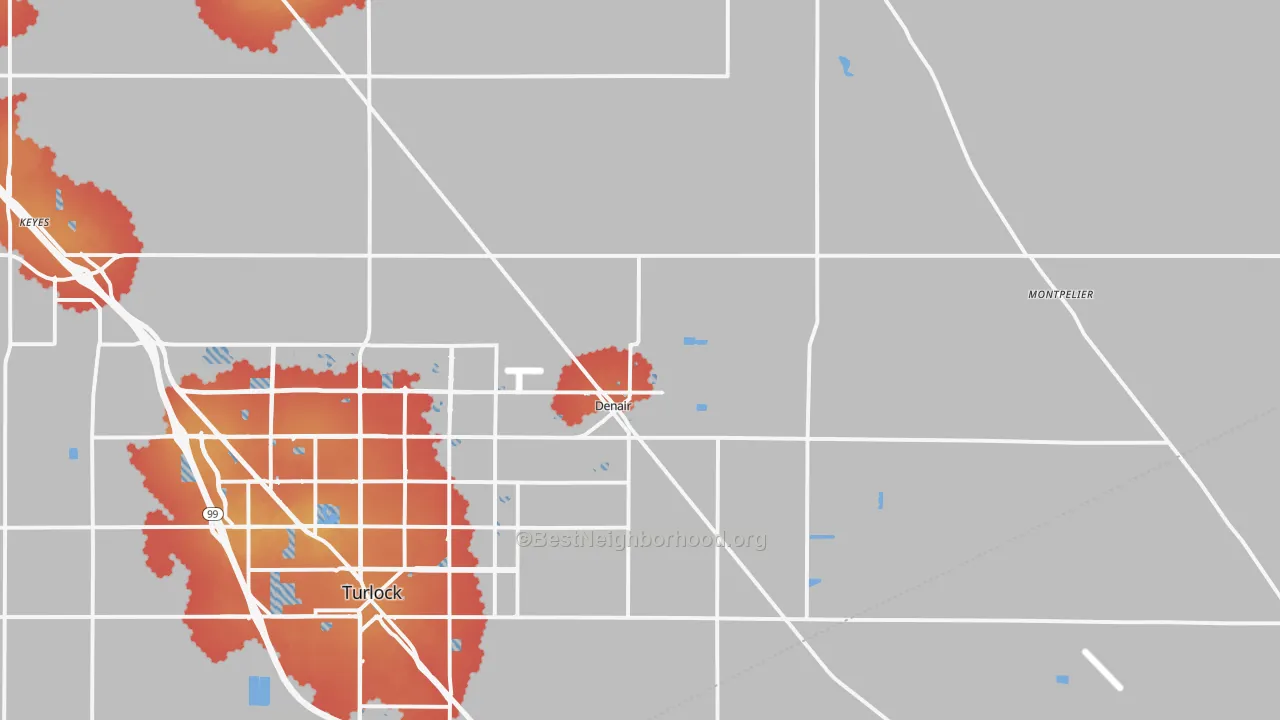 Transit Grade map of 95316, CA