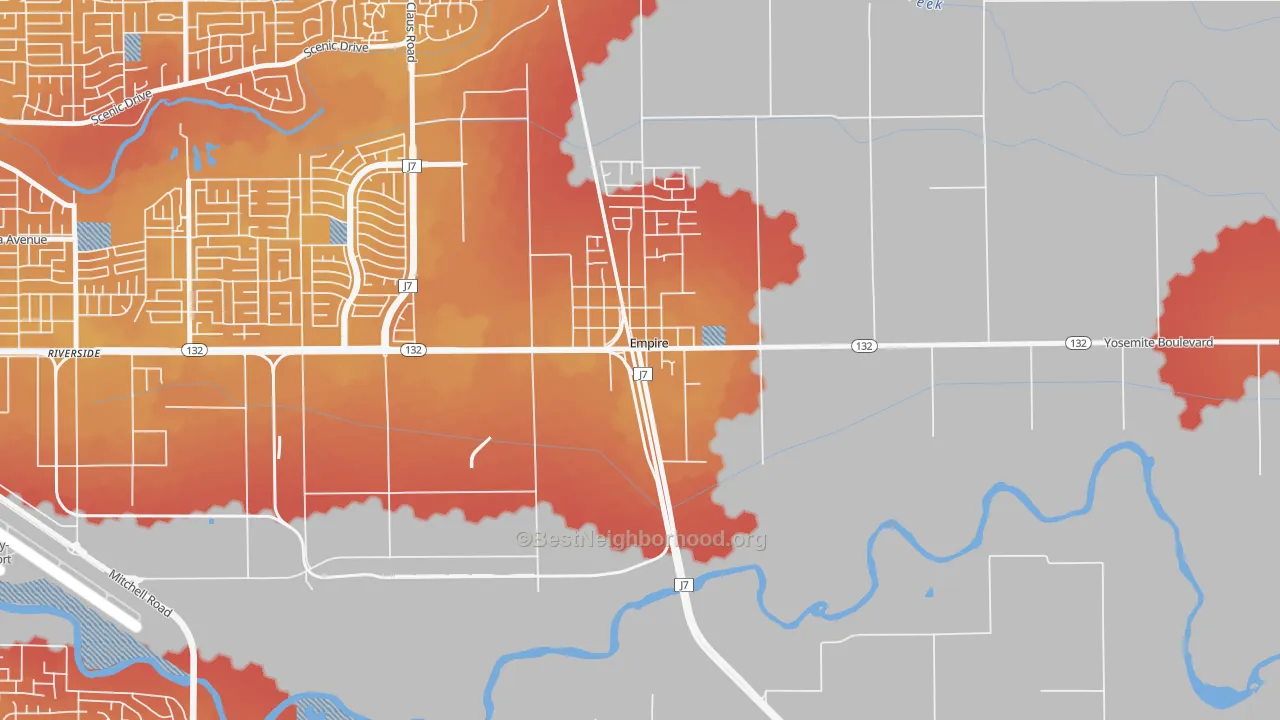 Transit Grade map of 95319, CA