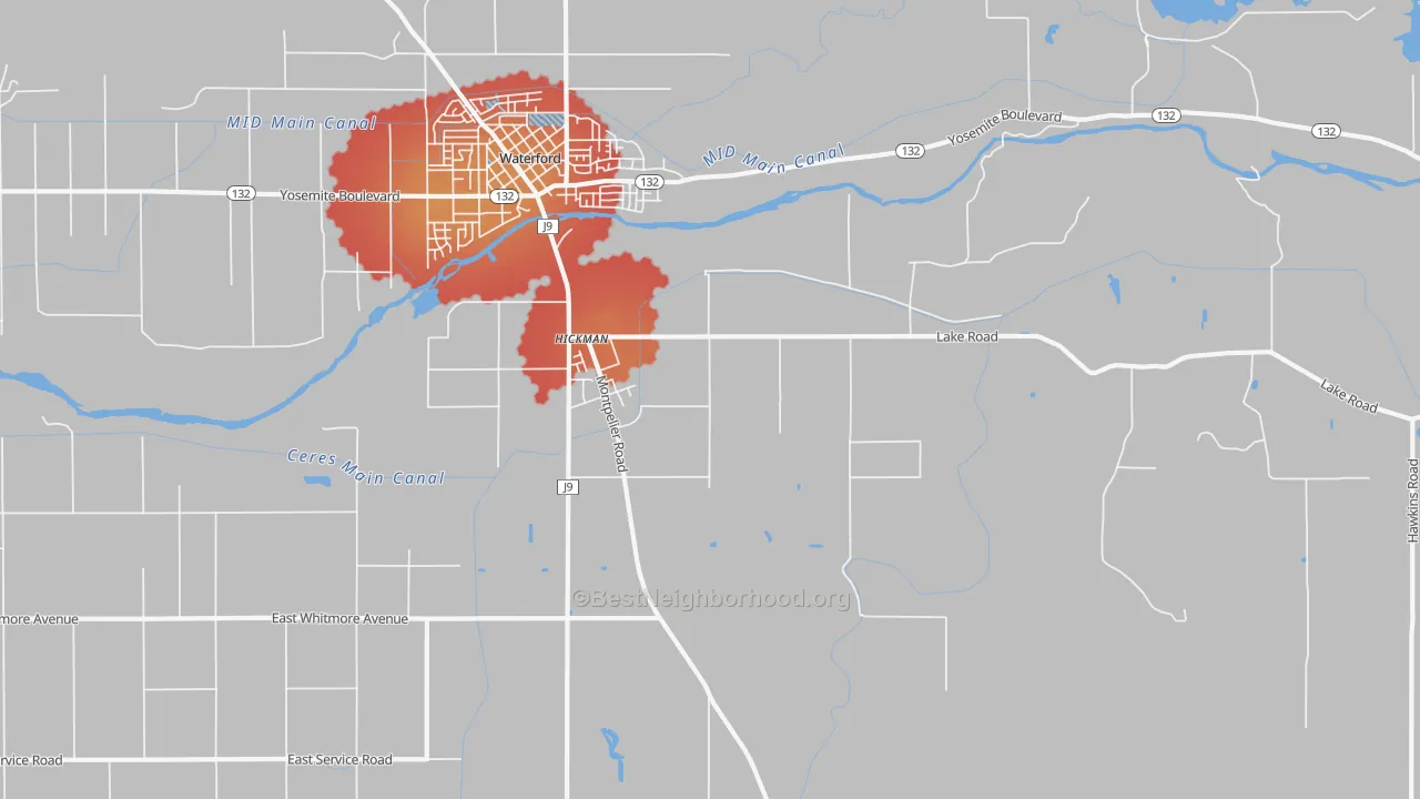 Transit Grade map of 95323, CA