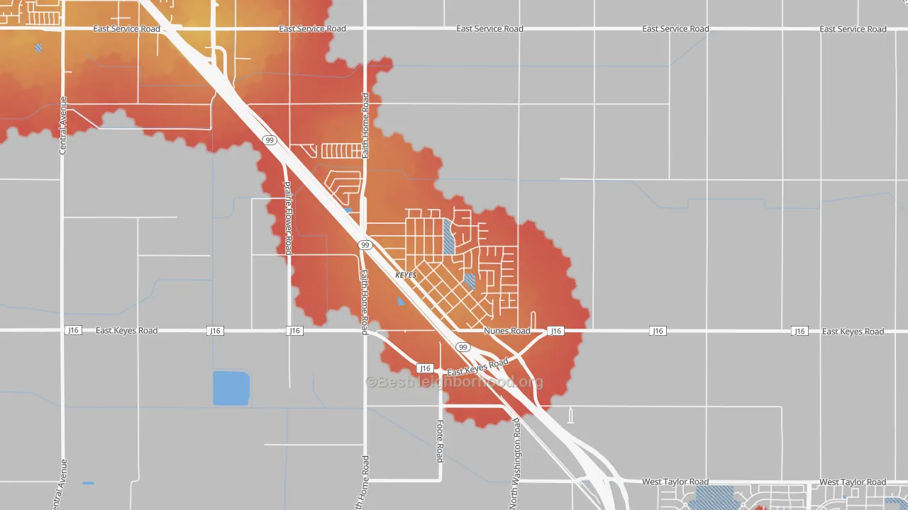 Transit Grade map of 95328, CA