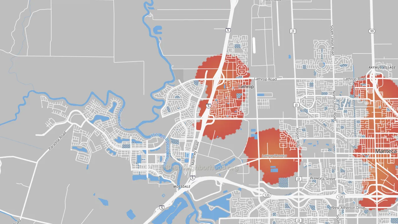 Transit Grade map of 95330, CA