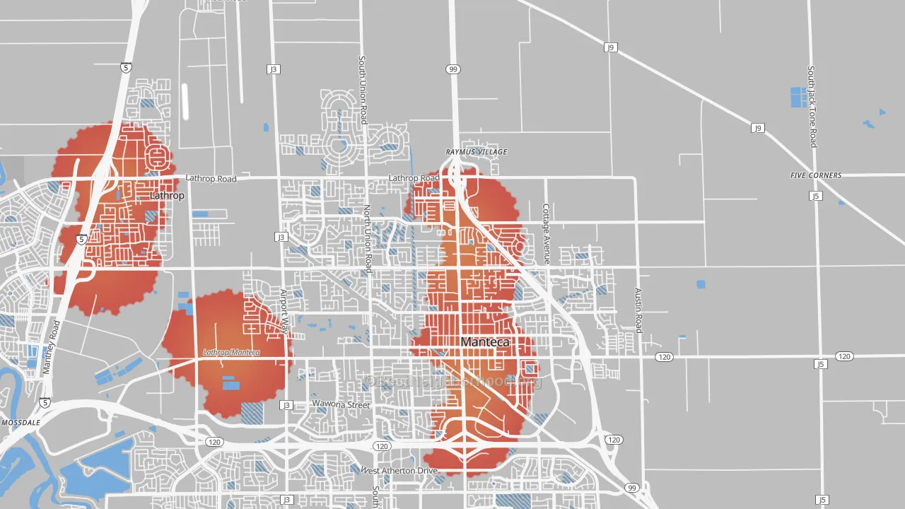 Transit Grade map of 95336, CA