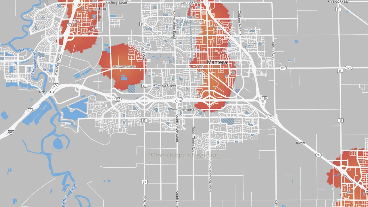 Transit Grade map of 95337, CA